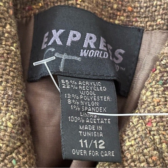 Vintage Express Wool Tweed Coat Size 11/12 Classic Preppy Coat - Picture 5 of 6
